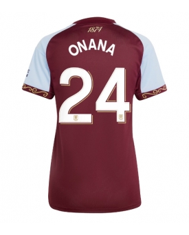 Aston Villa Amadou Onana #24 Maglia Gara Casa Repliche 2025-26 Donna Maniche Corte
